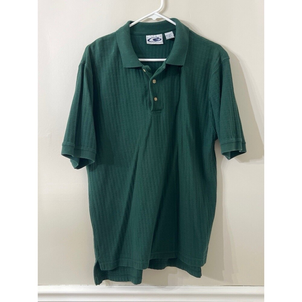 Vintage 90s Cyrk Clothing Company Mens Short Sleeve Polo Shirt LG Forest Green